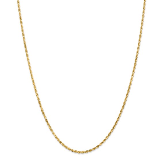 14k Yellow Gold 2.25 mm Diamond Cut Quadruple Rope Chain - 28 in. 14k Yellow Gold 2.25 mm Diamond Cut Quadruple Rope Chain - 28 in.